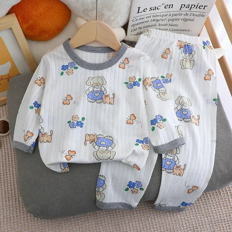 Autumn Baby Clothes Children Loungewear Long Sleeve Pajamas for Cute Deisgn Lightweight Comfortable Fabric Sleepwear Outfit