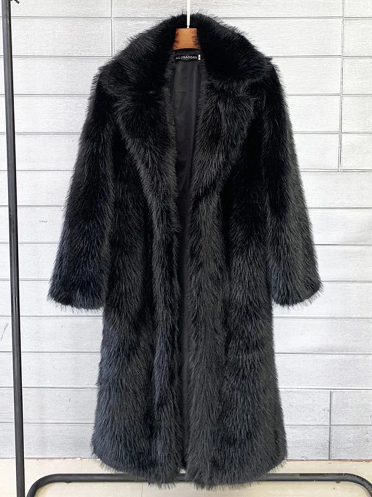 Tossy Winter Fur Feather Loose Overcoat Women's Fashion Pocket Solid Commute Streetwear Jacket Ladies Luxury Patchwork Coat 2025