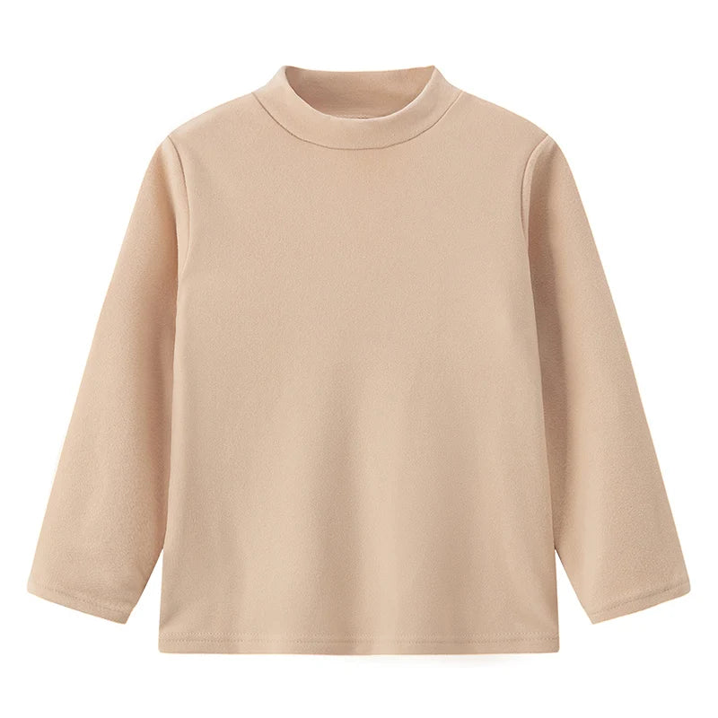 1/3 Piece Children's Mid-collar Bottoming Shirt in Autumn And Winter Solid Color Joker Girls' Long sleeve T-shirt Boys' Casual S