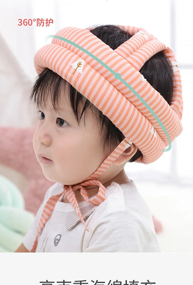 Infant Toddler Cartoon Mesh Safety Helmet Baby Kids Head Protection Hat for Walking Crawling Children Learns To Walk Bump Caps