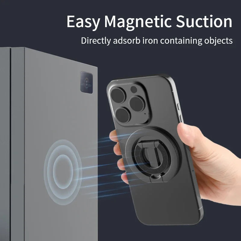 2025 Double Sided MagSafe Phone Stand Magnetic Phone Ring Holder Kickstand Magnet Grip for iPhone 15 16 Android Gym Car Holder