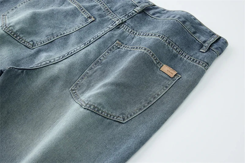 Spring Summer Thin Men's Loose Jeans Lyocell Draped Soft Fashion Loose Pants Streetswear Vintage Straight Y2K Denim Trousers