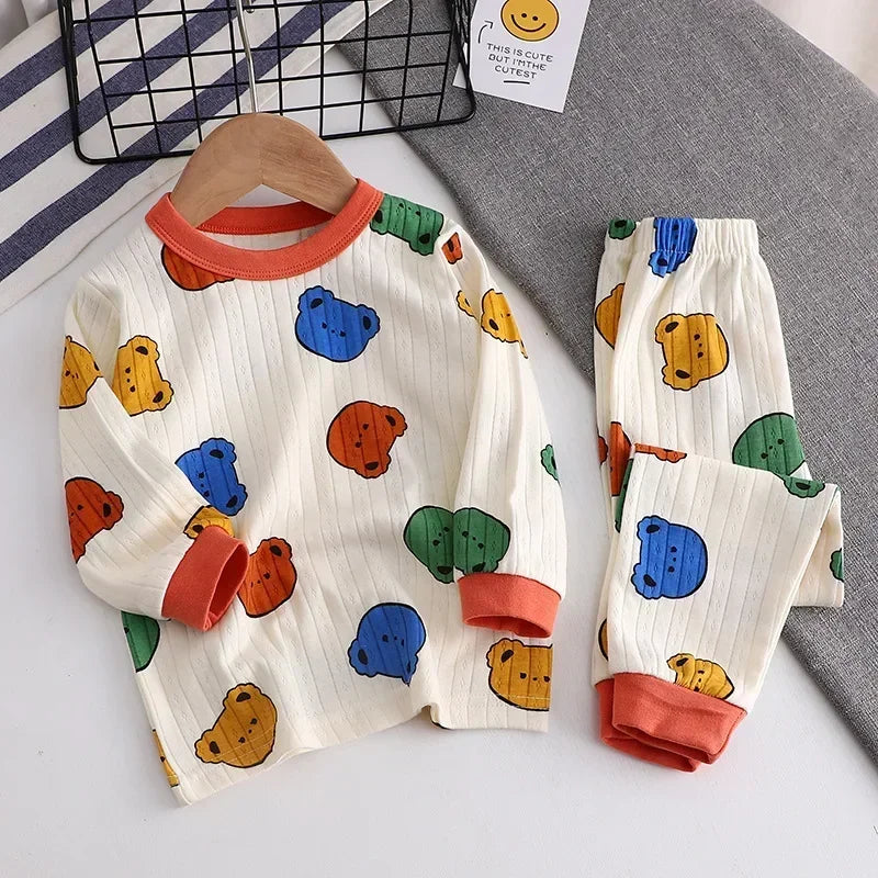 Autumn Baby Clothes Children Loungewear Long Sleeve Pajamas for Cute Deisgn Lightweight Comfortable Fabric Sleepwear Outfit