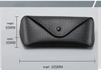 New Sunglasses Cases Large Black New Red Lined Leather Business Litchi Pattern Sunglasses Glasses Case  Eyewear Accessories