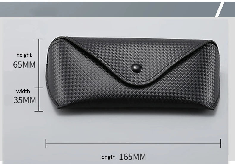 New Sunglasses Cases Large Black New Red Lined Leather Business Litchi Pattern Sunglasses Glasses Case  Eyewear Accessories