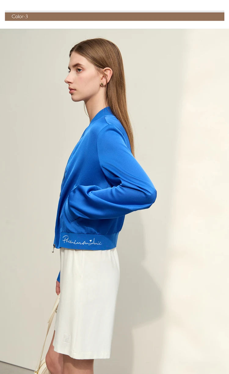 AMII Minimalism Jacket Woman Baseball Jacket Embroidery Letter Zipper 2023 Spring New Casual Women's Clothes Female Top 72331004