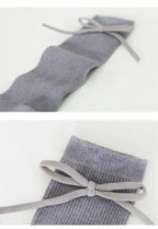 Autumn Kids Knee High Socks Baby Girls Boys Bowknot Flat Long Sock Soft Cotton Solid Children Princess Socken For 0-7 Years