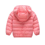 Children Boys Baby Hooded Lightweight Down Jackets Warm Outerwear Autumn Kids Girls Coats Cartoon Dinosaur Print Casual Clothing