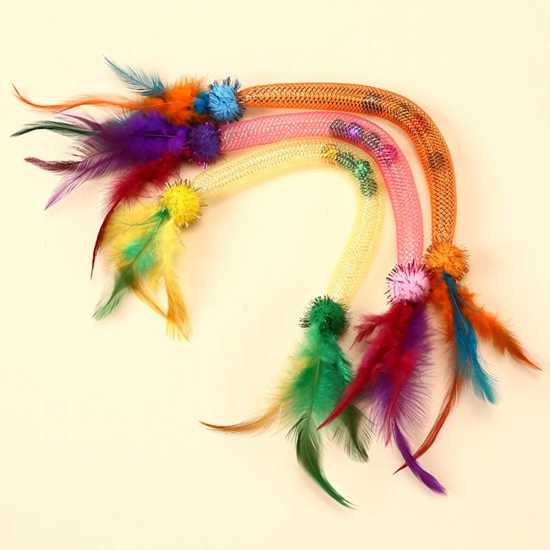 Cat bite elastic rope cat toy toys toys toys toys toys to tease cat sticks to relieve boredom and feathers