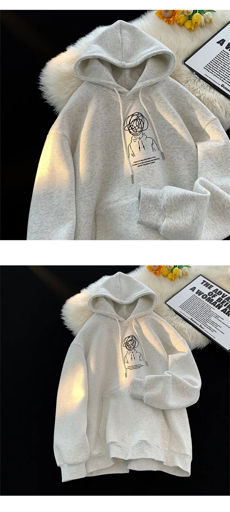 Funny Brainstorming Boy Graphic Hoodies For Men Hip Hop Fashion Baggy Sweatshirts Oversized Clothes Fleece Pullover Sweatshirts