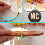 Mirror WC Door Sign Stickers Round Shape Laser Cut Acrylic 3D DIY New House Toilet Signs Home Decoration Accessories Wall Decor