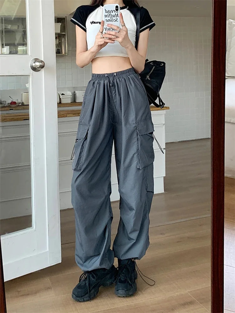 High Waist Wide Leg Workwear Pants Women's Spring 2024 Loose Sun Protection Casual Sports Thin Style Fashionable Trousers