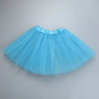 Girl Elastic Ballet Dancewear Tutus Mini Skirt For Birthday Party Dance 3 Layer Tulle Tutu Skirt for Kids Princess 2-8Y Girls
