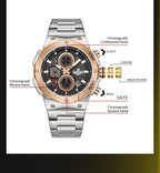 NAVIFORCE Man Quartz Top Brand Watch Luxury Luminous Chronograph Wristwatch Stainless Steel Waterproof Men Date Calendar Clock