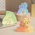 Dogs Family Puzzles Clay Silicone Mold Cat Bear Elephant Gypsum Plaster Mould Animal Craft Ornament Cement Concrete Resin Mold