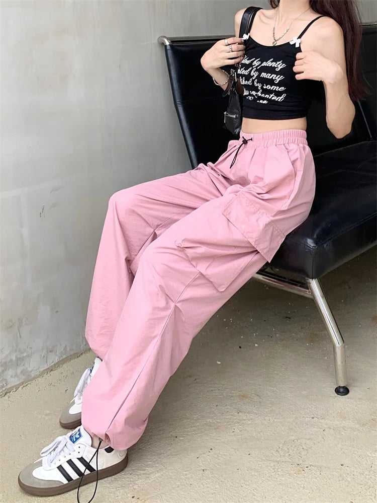High Waist Wide Leg Workwear Pants Women's Spring 2024 Loose Sun Protection Casual Sports Thin Style Fashionable Trousers