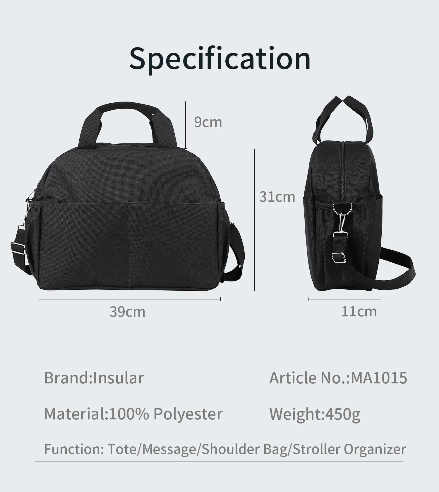 INSULAR Stroller Hanging Package Waterproof Mommy Bags Large Capacity Baby Bottle Insulation Packet Multi-functional Go Out