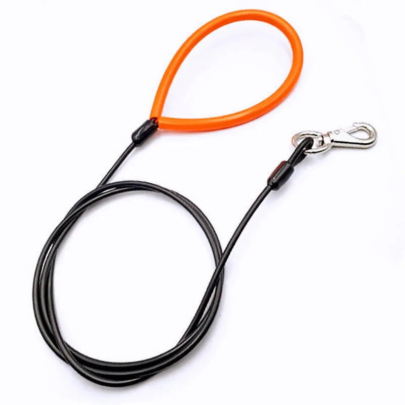 Dog Leash Steel Wire Dogs Chain Anti-Bite Leash for Dog Walking Traction Rope 2m Long Chew Proof Dogs Leashes Pet Accessories