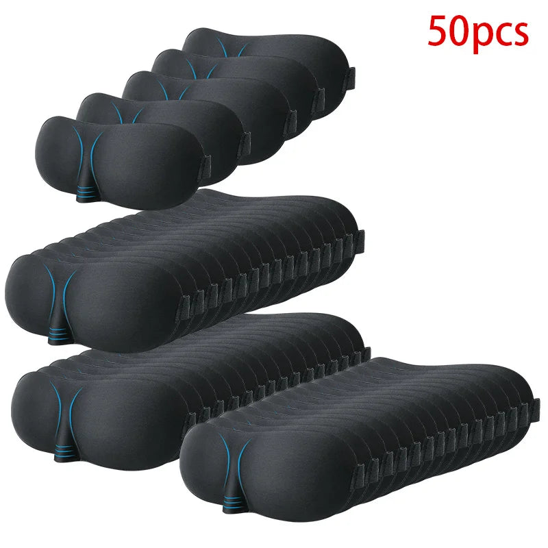 50pcs 3D Sleeping Mask Eye Mask Eyepatch Eye Shade Cover Block Out Light Soft Eye Care for Travel Home Use mascara para dormir