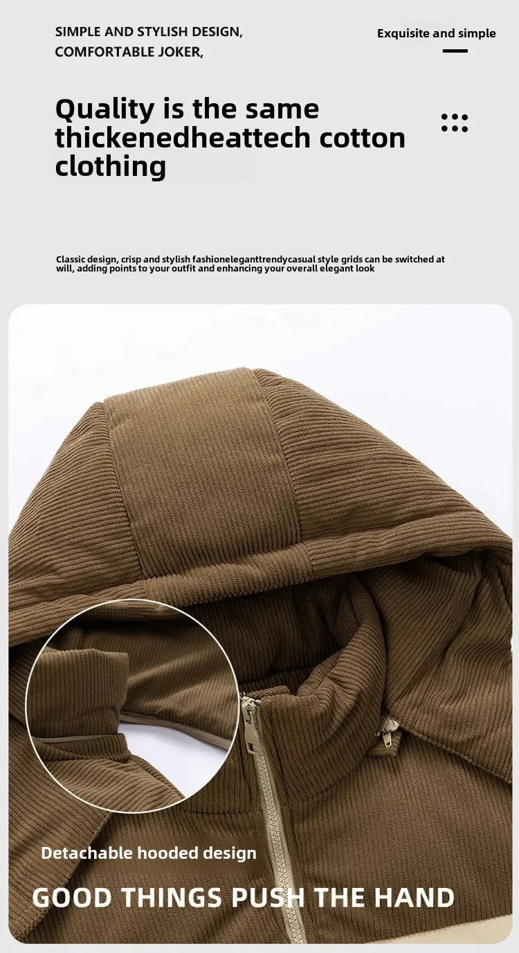 High Quality Thickened Cotton Jacket for Men Winter Windproof Warm Hooded Coat Couple Casual Wear Chinese Brand Outerwear