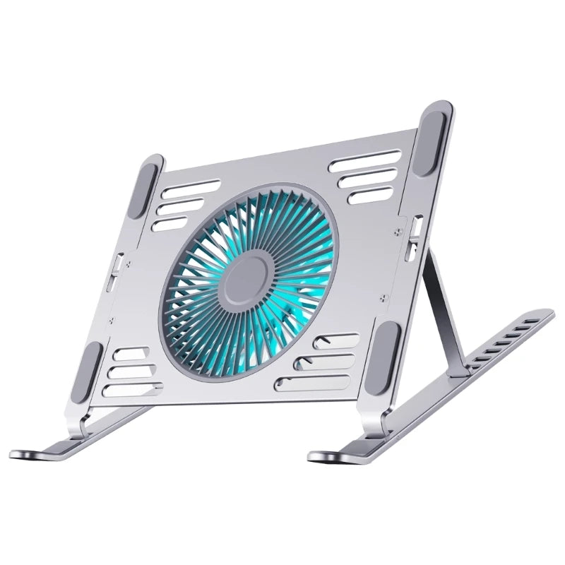 Aluminum Laptop Cooling Stand Laptop Cooling Pad With Adjustable Height,Foldable Frame,USB Power Notebook Risers Holder