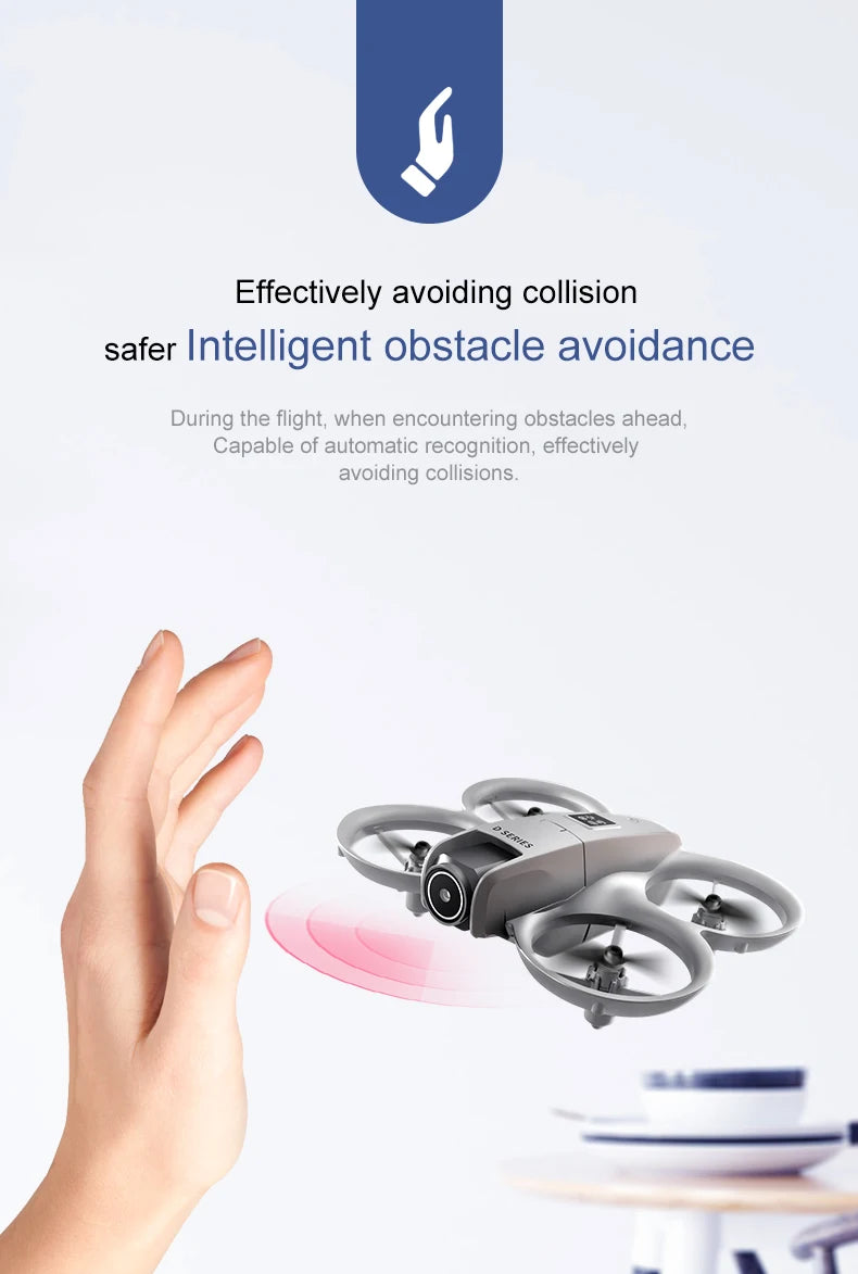 KBDFA D16 Mini Drone 8K Camera ESC Aerial Aircraft Air Pressure Fixed Height Pocket UFO Obstacle Remote Control Quadcopter