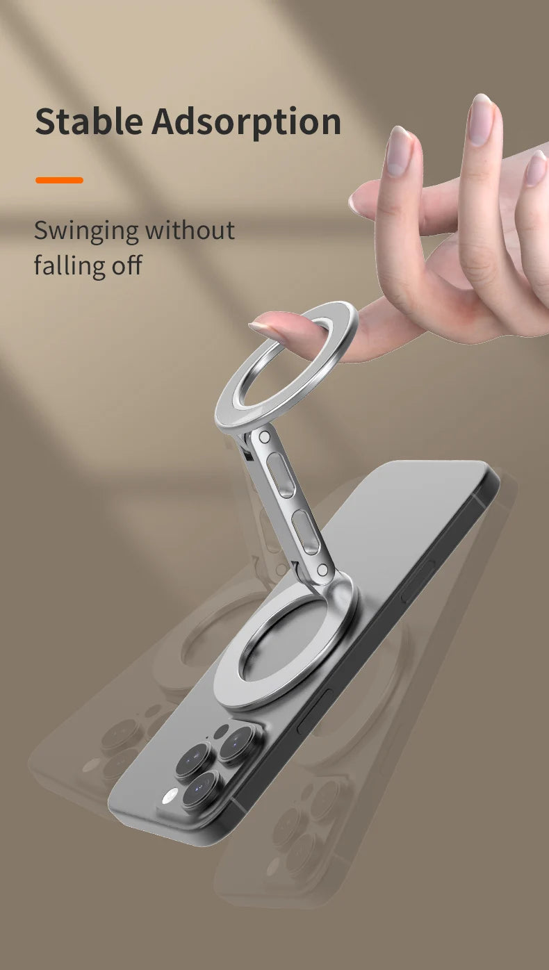 Double Magnetic Cell Phone Ring Holder Compatible with iPhone 16 12 13 12 eries MagSafe Removable Cell Phone Grip tablet ipad