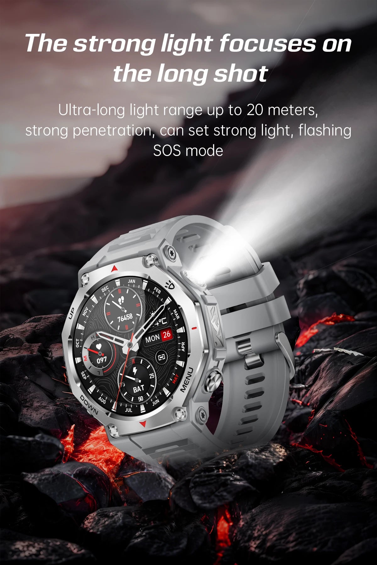 LIGE New 1.43 inch AMOLED Screen Smart Watch 525mAh Big Battery BT Call IPX8-5ATM Waterproof Sports Health Monitoring Smartwatch