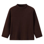 1/3 Piece Children's Mid-collar Bottoming Shirt in Autumn And Winter Solid Color Joker Girls' Long sleeve T-shirt Boys' Casual S