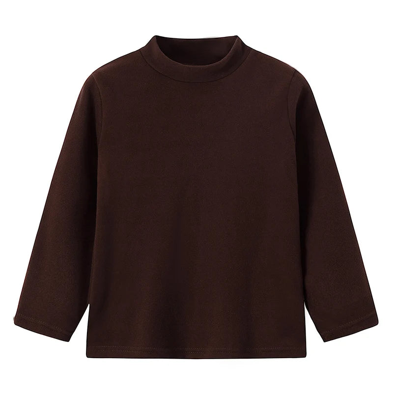 1/3 Piece Children's Mid-collar Bottoming Shirt in Autumn And Winter Solid Color Joker Girls' Long sleeve T-shirt Boys' Casual S