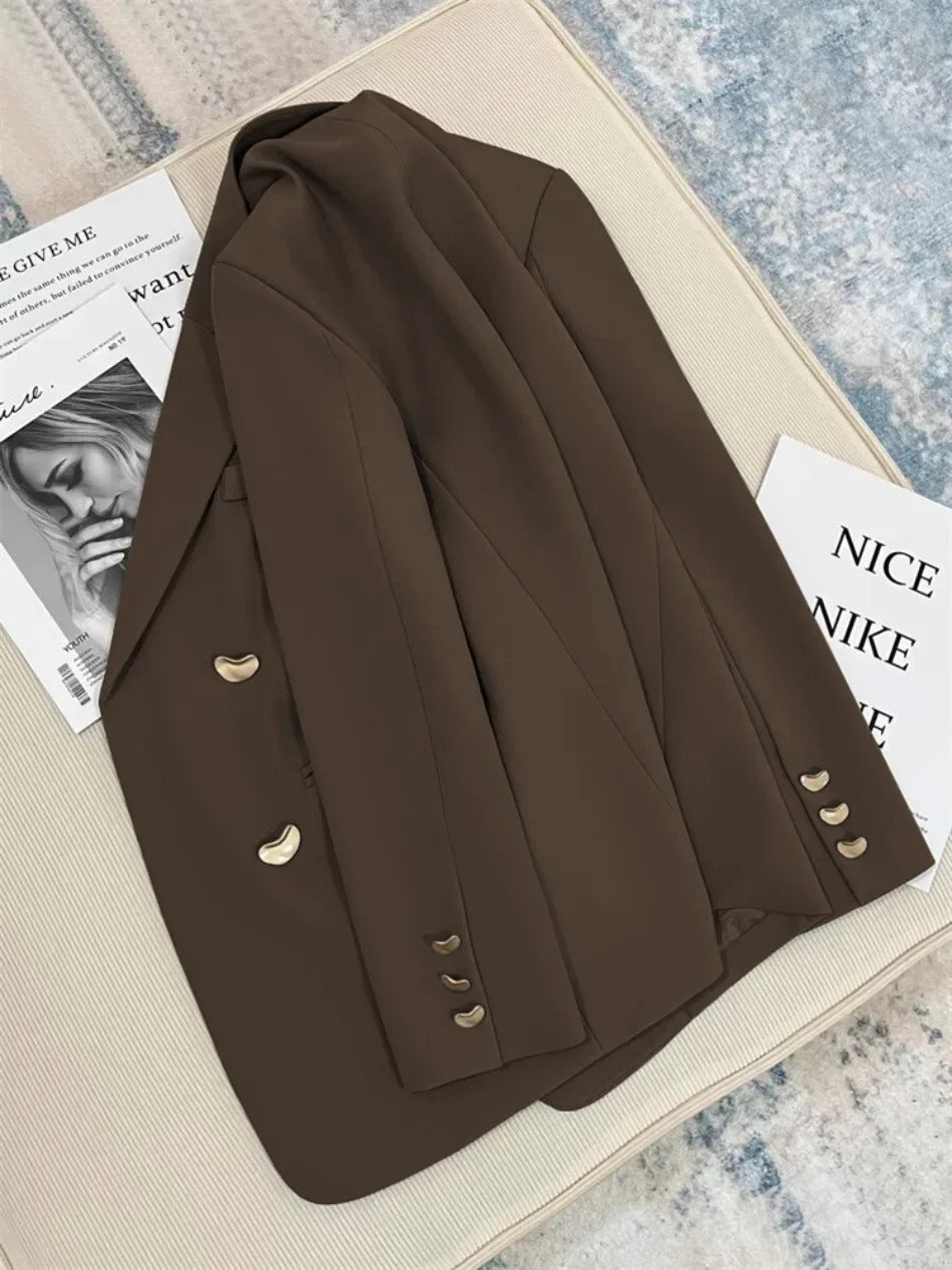 2025 Spring and Autumn New Korean fashion British Style Solid Blazer Women Clothing French Texture Fashion Small Suit Coat Women
