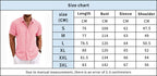 Men Cotton Linen Hot Sale Men's Short-Sleeved Shirts Summer Solid Color Turn-down Collar Casual Beach Style Plus Size Tops