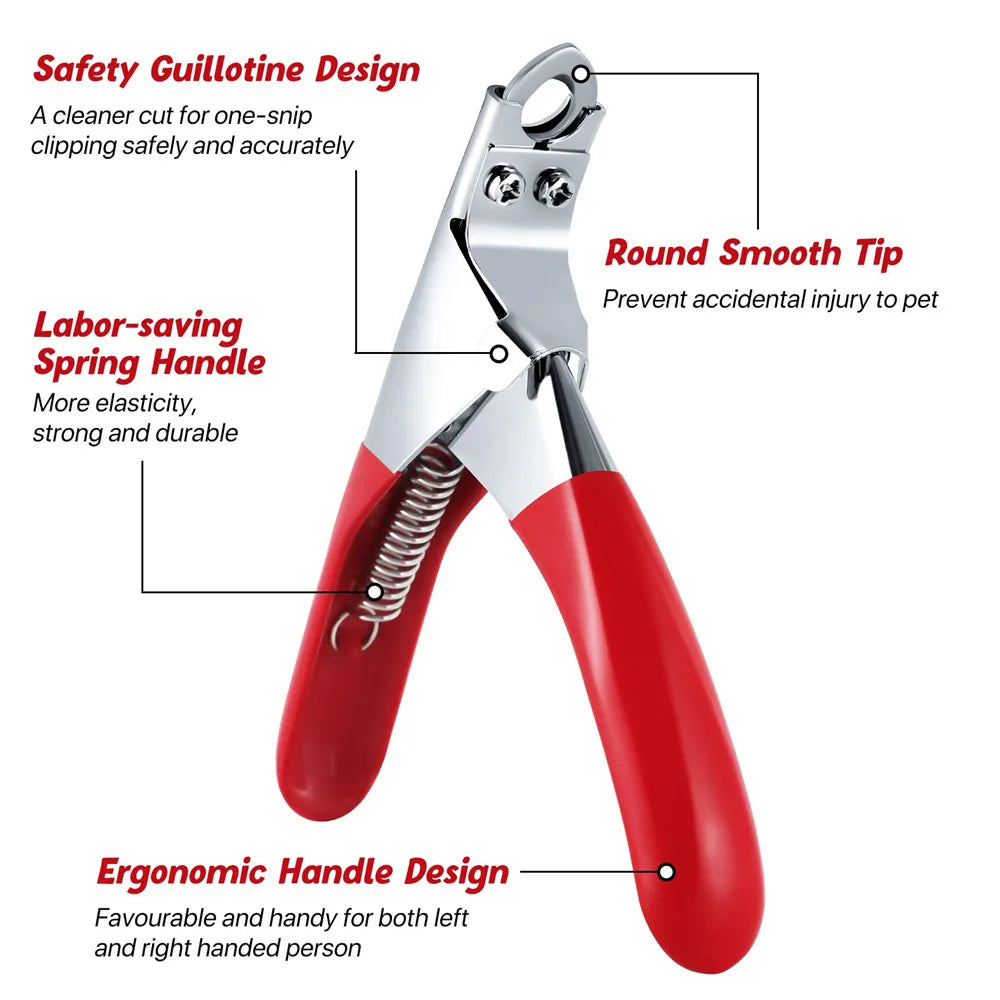Stainless Steel Pet Nail Clipper, Scissor Cutter, Grooming Tool for Small and Medium Dogs and Cats, Guillotine Nail Clipper