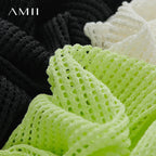 Amii Minimalist Women's Knitted Pullovers 2025 Summer Crew Neck Short-sleeved Casual Mid Long Loose Letter Jacquard Top 12542048