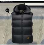 Thicken Autumn Winter Men Coats Detachable Hood Mens Puffer Jacket Sleeveless White duck down Vest Jackets Warm Hooded Jacket