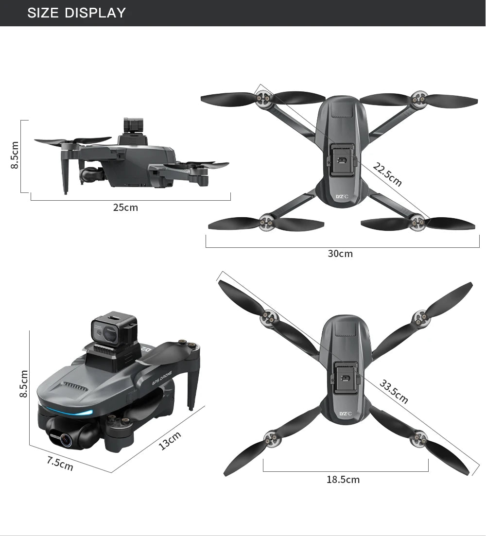 2025 L200 Pro Max GPS Drone 5KM 8K Professional HD Dual Camera 2-Axis Gimbal Obstacle Avoidance Brushless Foldable RC Quadcopter