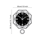 Polygonal Swinging Wall Clock with Swinging Function Suitable for Living Room Office Living Room Decoration Clock