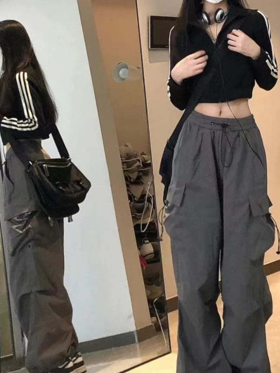 Bla Summer Thin Wide Leg Workwear Pants Qui Dry Jazz Dance Loose Fit Sports Casual Straight Leg Trousers for Women