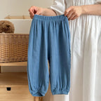 9m-6y Kids Clothing Summer Thin Solid Color Anti Mosquito Pants Baby Boys And Girls Loose Casual Trouser Simple Fashion Bloomers
