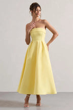 2025 French Fashion Elegant Long Evening Dress Women High-end Solid  Sleeveless Strapless Party Dress Chic Minimalist Clothes