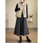 2024 New Autumn Winter Parkas Women Puffer Vest Loose Cropped Stand Collar Sleeveless Vest Jackets Down Cotton Padded Waistcoat