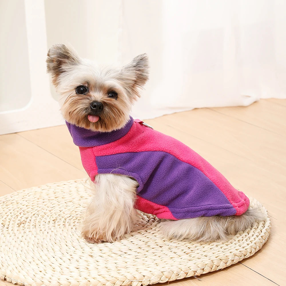 Winter Warm Dog Clothes Pet Jacket Vest with D-Ring For Small Dogs Cats Soft Fleece Clothing French Costumes Chihuahua Outfits