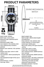 ADDIESDIVE AD2095 Watch of Men 60min Chronograph Quartz Wristwatch Bubble Mirror Glass Luminous Waterproof Men's Watches 38mm