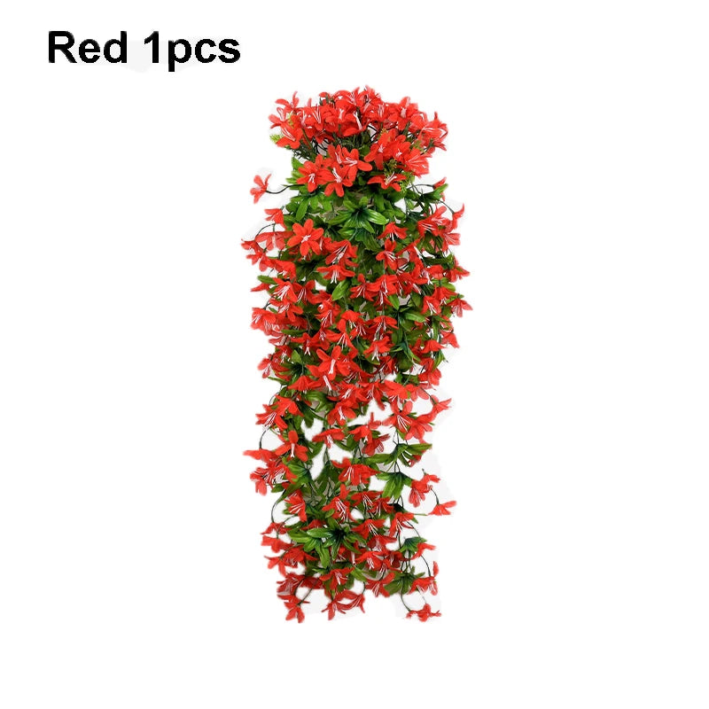 1/2/3/6pcs Artificial Flowers Garden Decor Artificial Flower Decoration Wedding Party Outdoor Courtyard Hanging Red Lily Flower