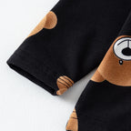 2-piece 2024 new autumn children's cute bear long-sleeved trousers suit boy leisure and comfortable home cover girl Joker pajama