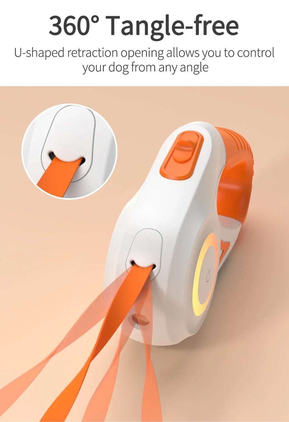 3/5M Automatic Dog Leash Retractable LED Luminous Leading Fashion Light Straps for Dog Puppy Pet Flexi Walking Running Lead