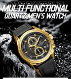 NAVIFORCE  Hands Wristwatches Genuine Leather Strap Alloy Case Casual Watches Dress Watch for Men Waterproof with Date Luminous