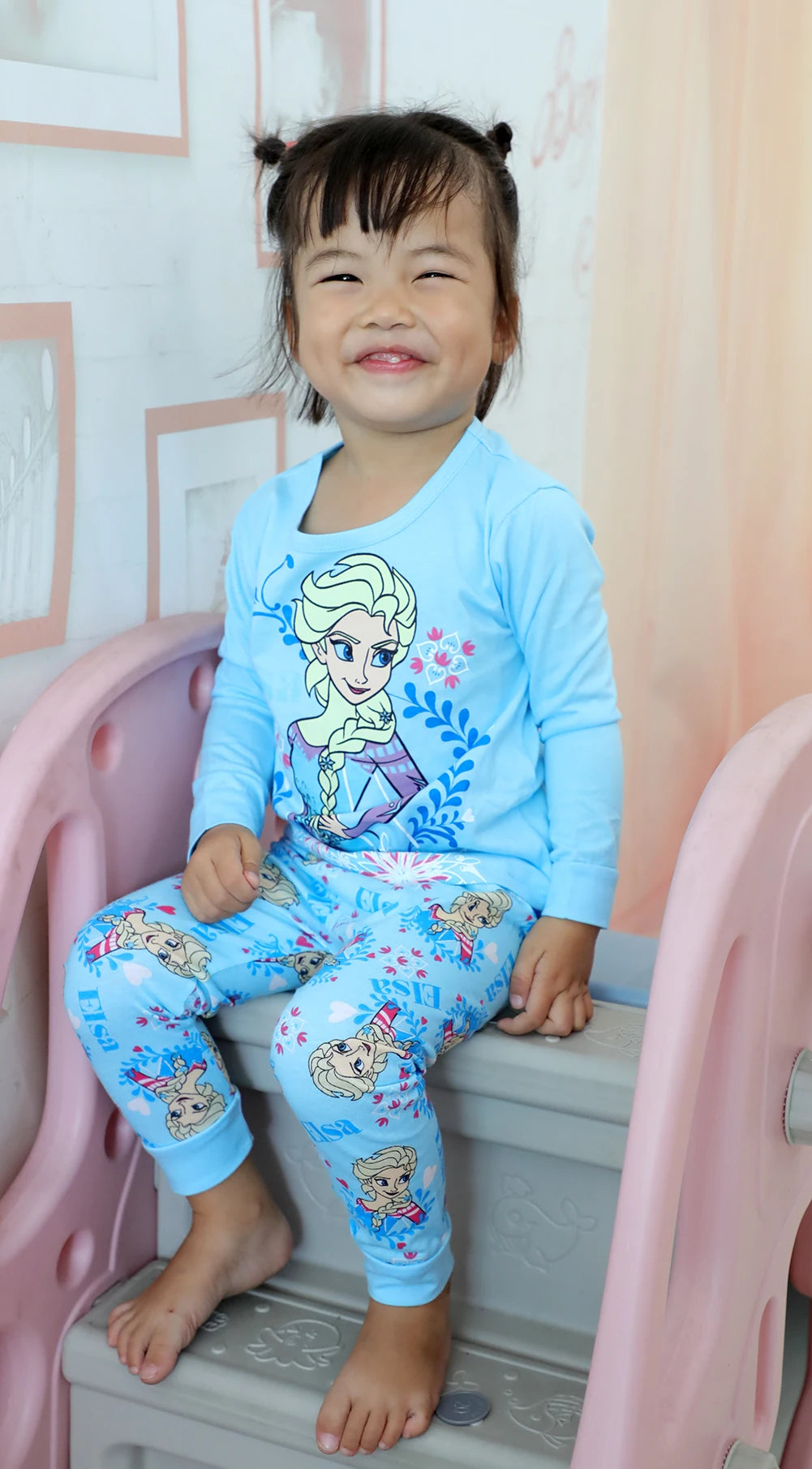 New Spring Autumn Children's Clothing Sets girl Sleepwear Clothes Kids Pajamas Set Baby Girls Cotton Anna Elsa Cartoon Pyjamas