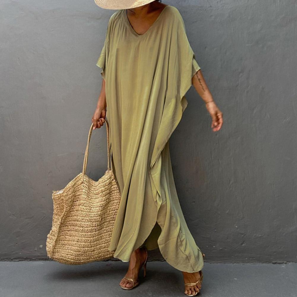 Beach Cover Up Kimono Women Summer 2023 New Pareo Swimsuit Cape Solid Bohemian Tunic Dresses Bathing Suits Dropshipping