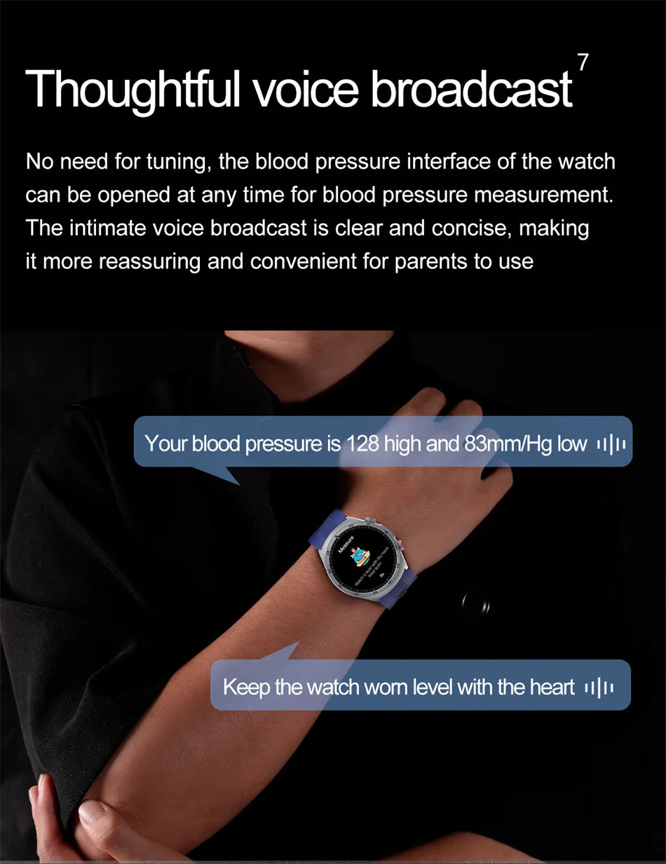 Sapphire Glass AMOLED Blood Pressure Smart Watches ECG Blood Oxygen Blood Pressure Air Pump Sport Health Tracking Smartwatch NFC